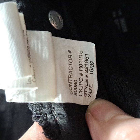 Calvin Klein Jeans Skinny Black Dark Wash Straight Leg Jeans 5 Pockets VG 16 - Picture 8 of 12